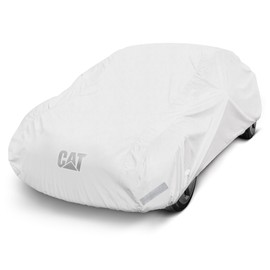 CAT High Performance Lightweight Tyvek Car Cover for Cars SUVs Vans Trucks - Waterproof Reinforced Durable Tear Resistant Dust Rain Snow UV Sun Protection Car Tarp Compact Travel - Fits Up to 170" L