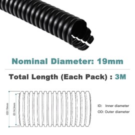 Cable Tidy Sleeve 10Ft Black Cable Management Wire Tidy Cord Protector for TV, PC, home, office and garden, Provides cable protection for dogs and cats from pet chewing