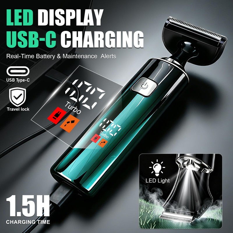 Back Shaver for Men, LED Display 5 in 1 Body