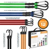 MOOK Heavy Duty Bungee Cords with Hooks, 12-Pcs Bungee Cord