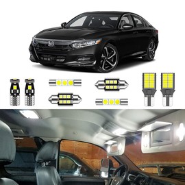 LIGHSTA 14PCS Super Bright White LED Interior Light Kit Package for Honda Accord 2013 2014 2015 2016 2017 2018 2019 2020 2021 + License Plate Lights and Install Tool