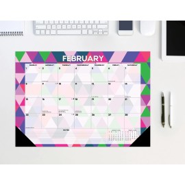 Willow Creek Press Modern Geometric 2026 17" x 12" Small Monthly Deskpad