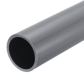 QUARKZMAN PVC Pipe, Rigid Round Tube 34 mm ID 40 mm OD 8 Inch Length, Light Grey, High Impact Resistance for Water Pipe Crafts, Cable Cover