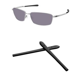 Kygear 1 Pair Black Silicone Replacement Temple Sleeve Arm Grips, Silicone Rubber Ear Socks Arm Sleeve for Oakley Nanowire 4.0 OO6009, Anti-Slip Glasses Arm Covers