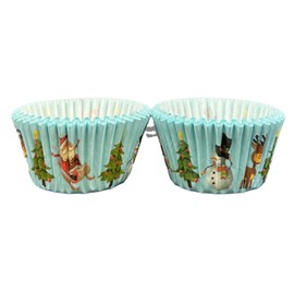 Scrumptious! - Cupcake Cases - Santa - 36PC 65GSM 51mm x 38mm Printed Greaseproof Paper Baking Cases - Great for Winter, Festive & Christmas Party Muffins, Cakes and Bakes