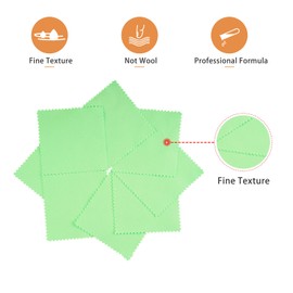 CATIFLIN 100pcs Jewelry Cleaning Cloth, Silver Polishing Cloth Individually Wrapped, Small Jewelry Polishing Cloth for Sterling Silver, Gold, Platinum and More (Green, 3.15" x 3.15")