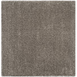 SAFAVIEH Milan Shag Collection Area Rug - 5'1" Square, Grey, Solid Design, Non-Shedding & Easy Care, 2-inch Thick Ideal for High Traffic Areas in Living Room, Bedroom (SG180-8080)