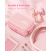 AMOOS Compact 3-Layer Travel Pill Organizer, Cute Pill Box Case