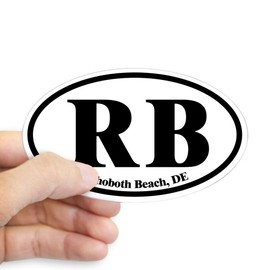 CafePress Rehoboth Beach RB Euro Oval Oval Sticker Oval Bumper Sticker, Euro Oval Car Decal