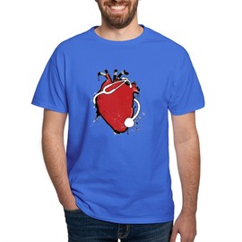 CafePress Anatomical Stethoscope T Shirt Men's Traditional Fit Dark Casual Tshirt Royal