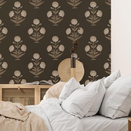 Turkish Poppy Wall Stencil - Reusable - Large Wall Stencils for Painting - Wall Stencil Floral - Try Stenciling Instead of Wallpaper