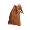 Leather Drawstring Pouch multipurpose Medieval coin waist bag, Vintage Brown,
