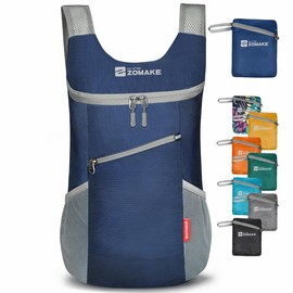 Lightweight Packable Backpack 14L - Foldable Backpack Small Daypack Hiking Backpack Water-Resistant Day Bag for Travel by zomake - colour: Medium Grey