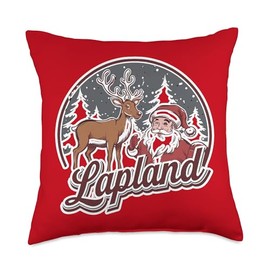 LAPLAND Christmas Theme unspoiled European Winter Paradise Throw Pillow