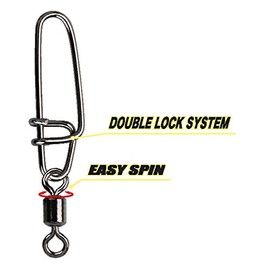 Gamakatsu Hyper S-Snap with H-Swivel - 4 Fishing Swivels with Hooks for Spin Fishing, Pike Swivels for Spin Fishing, Snaps, Size/Load Capacity: Size 4 / 63 kg