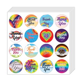 Creanoso Creative Rainbow Thank You Stickers (5-Sheets x 16 Designs) - Home Public Fun Reminders Enticements – Work Classroom Incentive Gift Ideas for Boys Girls, Kids, Teens, Children