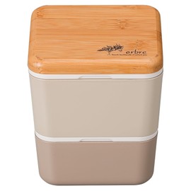 Masakazu ARBRE Bamboo Square Nest Lunch Beige, Size: Approx. W10, D10, H11, 27273