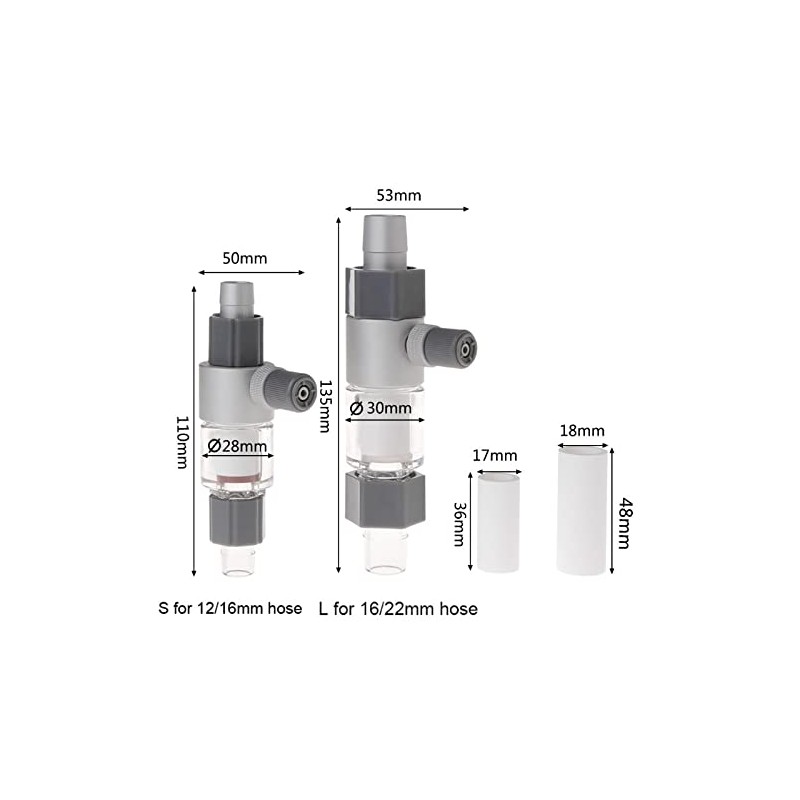 QANVEE Inline CO2 Atomizer Diffuser Aquarium Planted Tanks Aquascape (M2