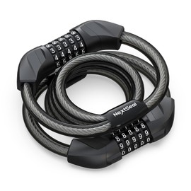 NextSeal Electric Scooter Lock, Bike Lock with 5-Digit Combination, 12MM Dual Cable Locks, Security 41.3 inch Feet Bicycle Lock Anti Theft for Scooter, Bicycle, E-Bike, Electric Scooter Accessories