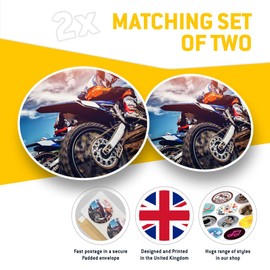 2 x 30cmVinyl Stickers - Motocross Bike Vehicle Racing Decals for Car Van Luggage Scrap Book Fridge #8305