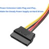 Multibao 15 Pin Sata Male to 2 Sata Female Power