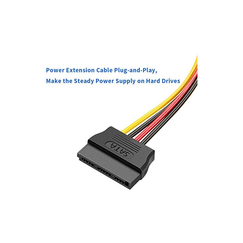 Multibao 15 Pin Sata Male to 2 Sata Female Power