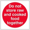 V Safety Do not store cooked and raw food together-200x300mm-Magnetic