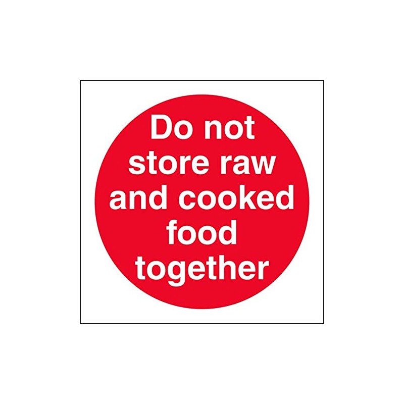 V Safety Do not store cooked and raw food together-200x300mm-Magnetic