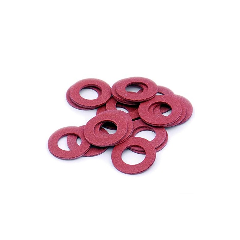 M4 (4mm) Flat Washer - Fibre (Red) (Pack of 20)