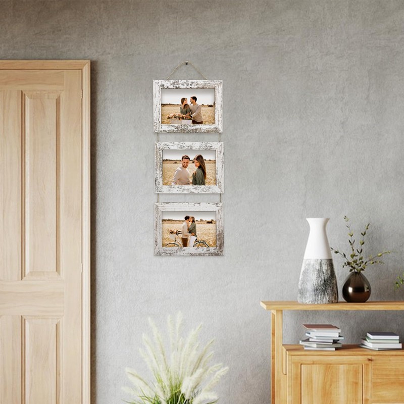 Rexllon 4x6 Wall Hanging Picture Frames Collage with 3 Opening