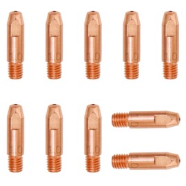 SANTUO Contact Tip Welding Nozzles for Welding Machine 10 Pieces 1.0 mm Power Nozzle Made of Copper M6 Welding Accessories Set for 24KD MB24 MIG MAG Welding Torch