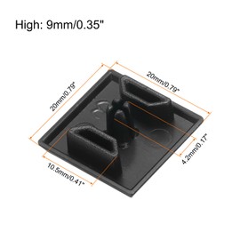 MECCANIXITY 20Pcs 2020 V-Slot 4.2mm Hole Dia EU Standard Aluminum Profile End Cap 20x20mm/0.79x0.79in ABS Aluminum Extrusion Plug for 3D Printer, CNC