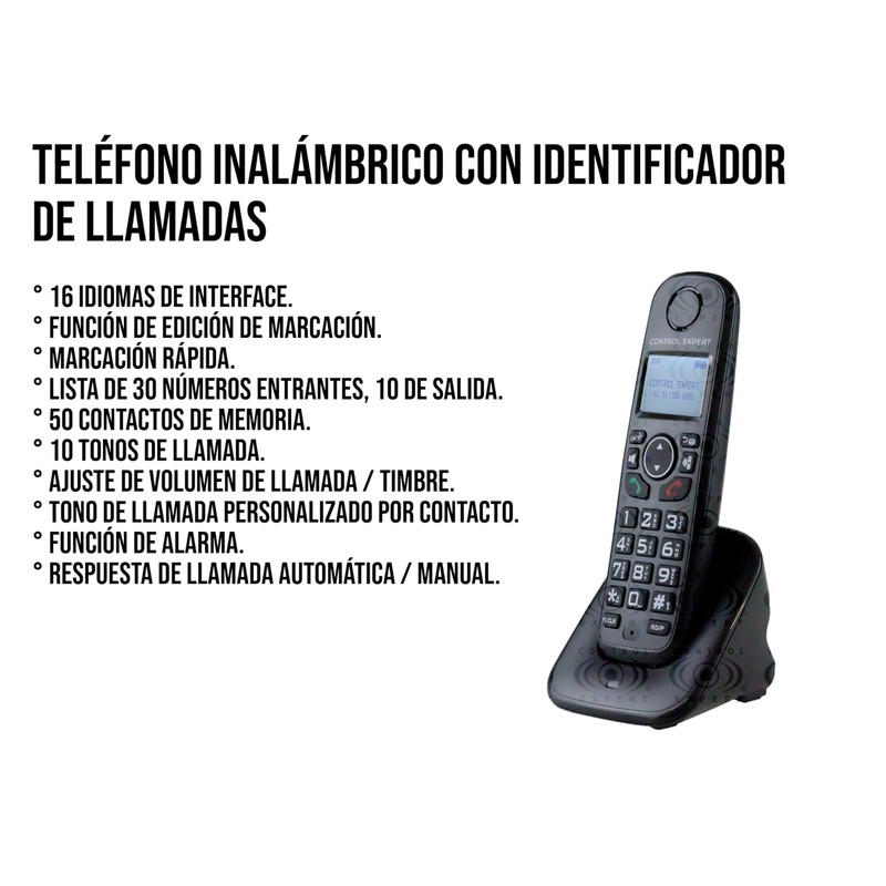 CONTROL EXPERT Teléfono Inalámbrico con Pantalla LCD identificador DE Llamadas