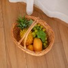 Wicker Picnic Basket With Handle, Kingwillow, (Large orange red)