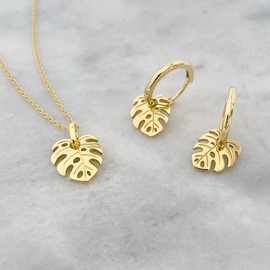 Mary & Jules Women's Monstera Necklace Made of Recycled 925 Sterling Silver - Women's Chain with Leaf Pendant for Women and Girls, Elegant, Everyday Jewellery, Trendy Gift Idea, Sterling Silver