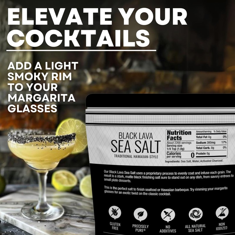 Sea Salt Superstore Black Salt, Hawaiian-Style Black Lava Sea Salt,
