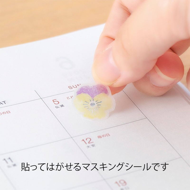 The Stationery Manor! Midori Sticker Marché Pressed FLOWERS Washi Tape