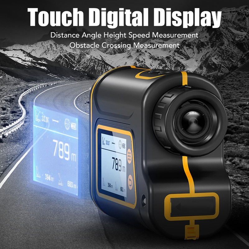 Telescope Range Finder 6X Magnification LCD Touch Screen Laser Distance