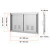 Happybuy BBQ Access Door, 36" W x 21" H Double