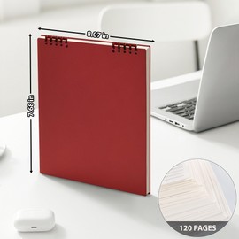 SpiralScgv 2 Pack A5 Spiral Notebooks for School, Office - 120 Pages Thick Paper, College Ruled, Minimalist Writing Journals, Durable Hardcover & Waterproof Design(Red)