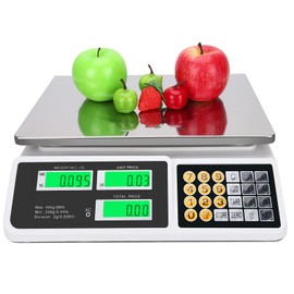 YIFOR Price Computing Scale 88lb/40kg LCD Digital Commercial Price Scale with Stainless Steel Platform,Produce Scale & Food Scale for Farmers Market, Retail Outlets, Meat Shop (Flat Plate)