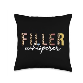 Filler Whisperer Nurse Injector & Med Spa Quote Whisperer Lip Fillers Injection Nurse Injector Throw Pillow, 16x16, Multicolor