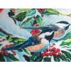 David Textiles Fabric Panel of Birds perched in a Snow-Covered