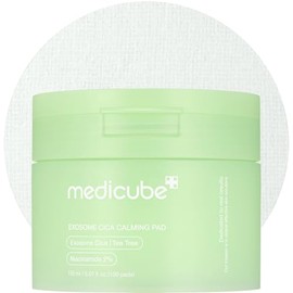 medicube Toner Pads Exosome CICA Tea Tree Calming Toner Pad for Sensitive Skin | Centella Asiatica for Redness, Breakouts | Low-irritating & Hydrating Care | Korean Skincare, 100 Pads (1 Pack)