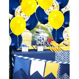 Graduation Party Decorations Navy Blue Yellow 2023/Blue Yellow Balloons/Michigan Balloons/Blue Yellow Birthday Party Decorations 114pcs for Blue Yellow Graduation Party Decoations 2023/Bridal Shower