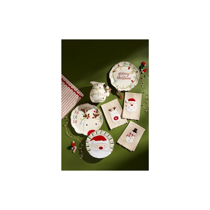 Mud Pie Felt Applique Farm Towels, Snowman, 21" x 14"