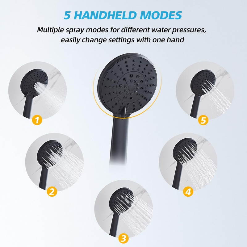 LCEVCGK Shower Head Combo Matte Black and Rose Gold, 8