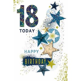 Paper Rose Male Age 18 Birthday Card for Men/Boys - Starry Milestone Card - Eco-Friendly & Recyclable - Made in England