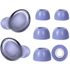 BLLQ Memory Foam Ear Tips Compatible with Galaxy Buds 2 Pro Foam Tips Eartips,S/M/L 3 Pairs Violet (Foam Tip Galaxy Buds 2 Pro Violet)