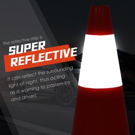 Traffic Safety Cone 18 Inches, with Reflex Collars of Parking Lots, Lane Road Traffic Control Construction Driving Safety Cone 12 Pack